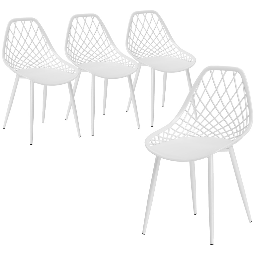 set 4 scaune plastic metal perforate