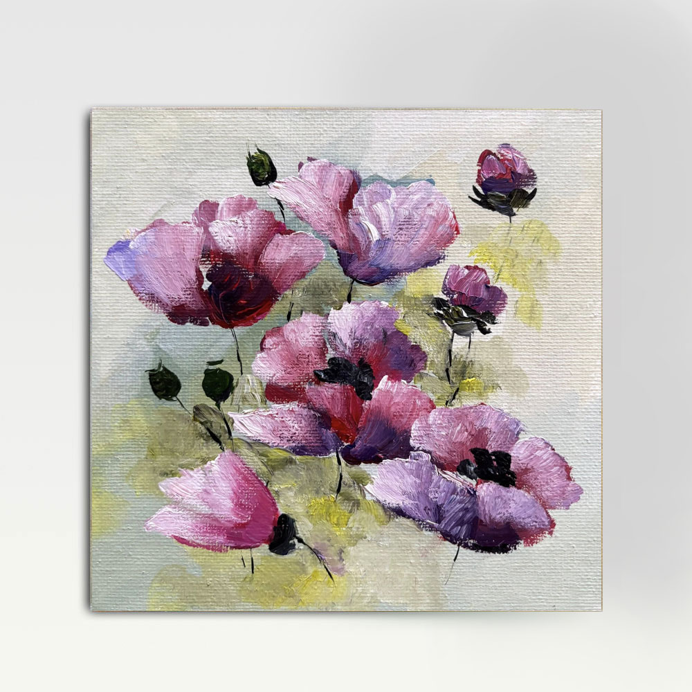 tablou flori roz